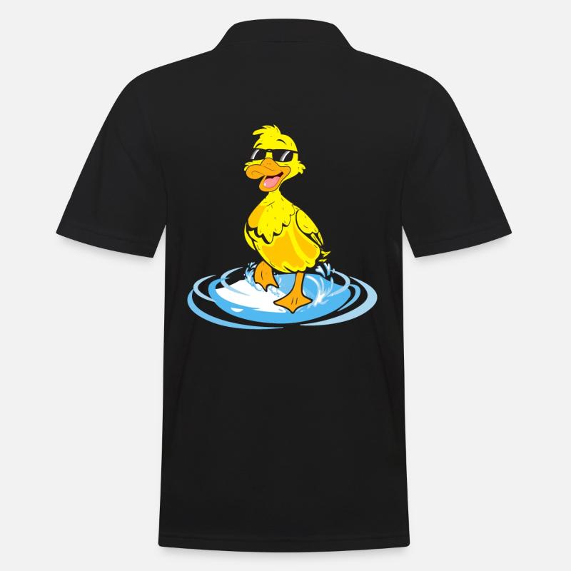 Ente Cool - Männer Poloshirt - Schwarz
