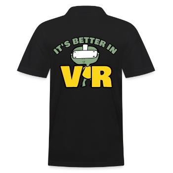 It's Better In Vr - Männer Poloshirt - Schwarz - Hinten - Kai (181cm)