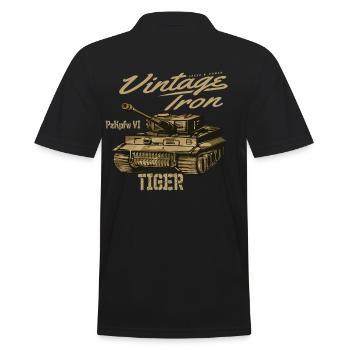 Panzer Tiger, WW2, PzKpfw VI, Army History - Men's Polo Shirt - black - Back - Kai (181cm)