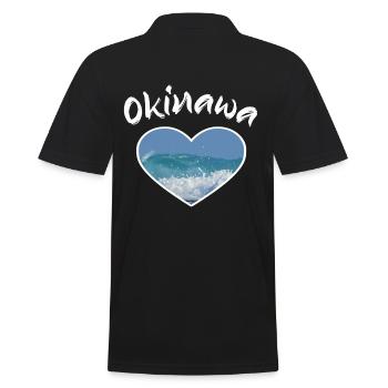 Okinawa Herz Strand Meer - Männer Poloshirt - Schwarz - Hinten - Kai (181cm)