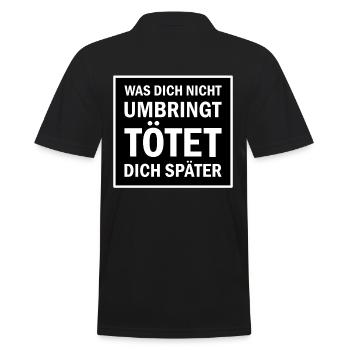 Lustiger Spruch - Männer Poloshirt - Schwarz - Hinten - Kai (181cm)