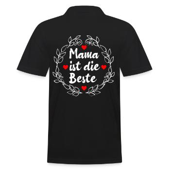 Mama ist die Beste - Männer Poloshirt - Schwarz - Hinten - Kai (181cm)
