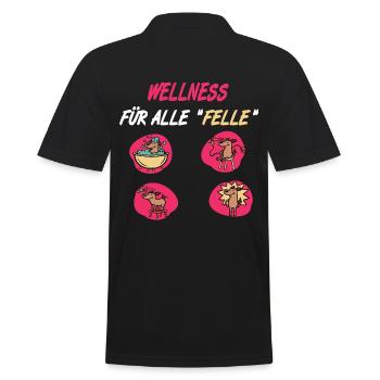 Hundefriseur, Wellness, Hundesalon, Hund Grooming - Männer Poloshirt - Schwarz - Hinten - Kai (181cm)