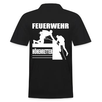 Feuerwehr Höhenretter,112 Ausrüstung Bergrettung, - Männer Poloshirt - Schwarz - Hinten - Kai (181cm)