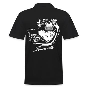 Classic Bonneville Britisch Motor - Männer Poloshirt - Schwarz - Hinten - Kai (181cm)