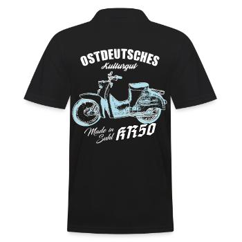 Simson KR50 - Ostdeutsches Kulturgut - DDR - Männer Poloshirt - Schwarz - Hinten - Kai (181cm)