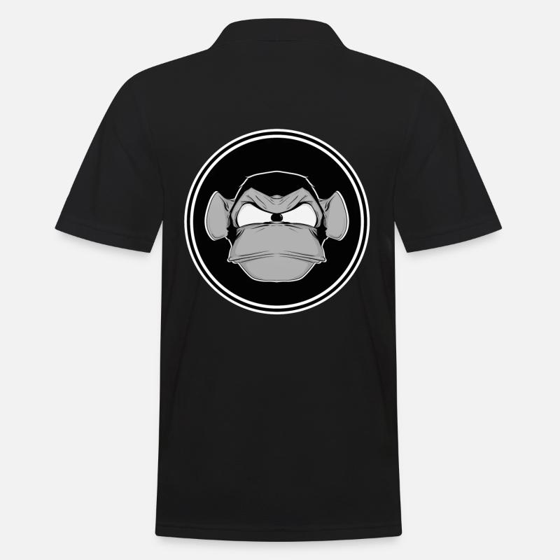 Schimpanse Affe lustig Comic Comicstyle Gaming - Männer Poloshirt - Schwarz