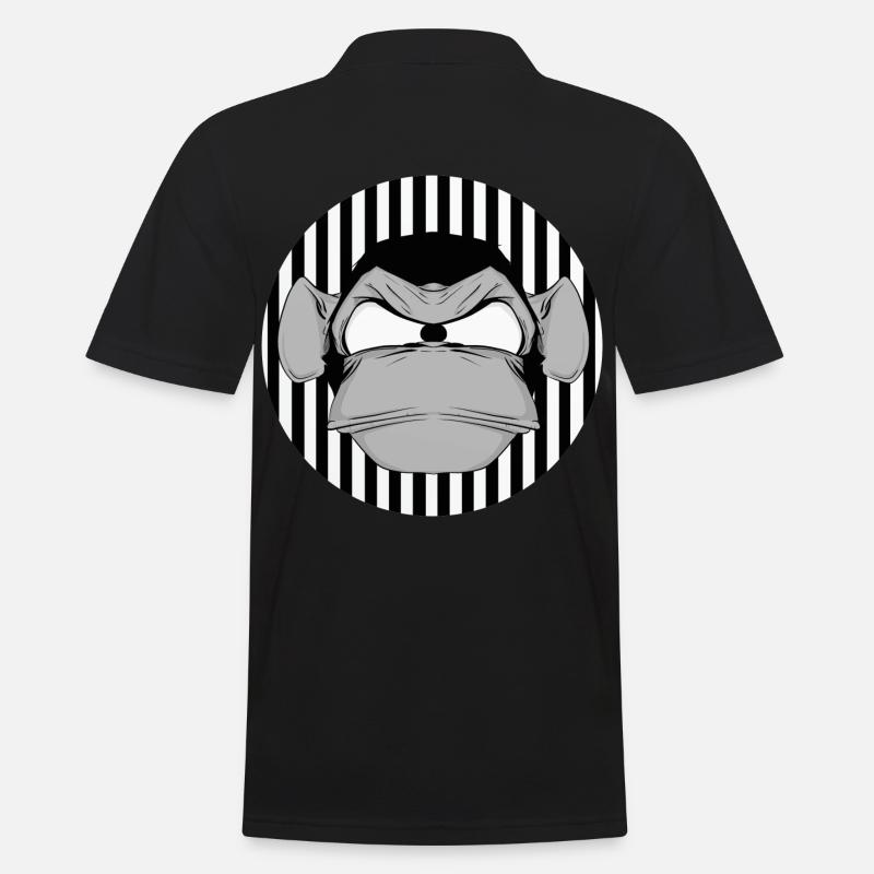 Schimpanse Affe lustig Comic Comicstyle Gaming - Männer Poloshirt - Schwarz