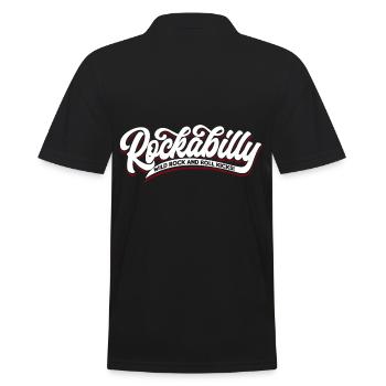 Rockabilly Wild Rock n Roll - Typo - neg - Polo Homme - noir - Dos - Kai (181cm)