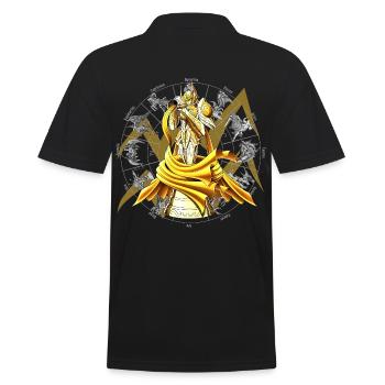 Aquarius Zodiac Divine Armor - Men's Polo Shirt - black - Back - Kai (181cm)