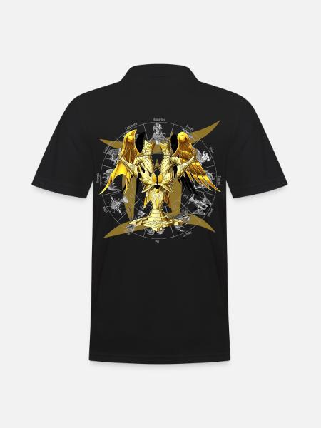 Armure divine du zodiaque des Gémeaux - Polo Homme - noir