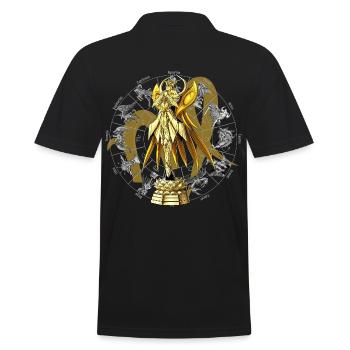 Virgo Zodiac Divine Armor - Men's Polo Shirt - black - Back - Kai (181cm)