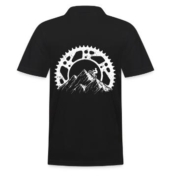 Bike - Fun Sport Design - 42 - neg - Men's Polo Shirt - black - Back - Kai (181cm)