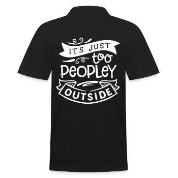 Antisocial - Far too human - neg - Men's Polo Shirt - black - Back - Kai (181cm)