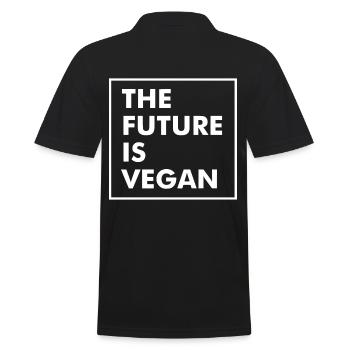 Go Vegan - Fier Végétalien - 04 - neg - Polo Homme - noir - Dos - Kai (181cm)