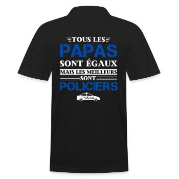 Meilleur Policier Cadeau papa humour - Polo Homme - noir - Dos - Kai (181cm)