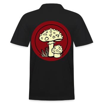 Fliegenpilz Pilzsammler giftig Waldläufer - Männer Poloshirt - Schwarz - Hinten - Kai (181cm)