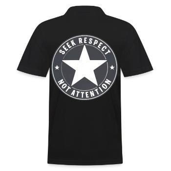 Respect instead of attention - Men's Polo Shirt - black - Back - Kai (181cm)