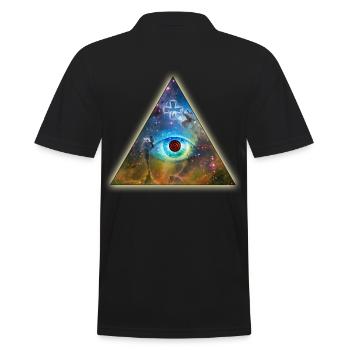 All-Seeing Eye of God - The Eye of God, Cross, - Men's Polo Shirt - black - Back - Kai (181cm)
