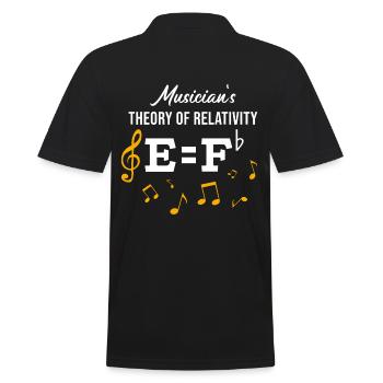 Music Theory of Relativity / Musicians Gift Idea - Men's Polo Shirt - black - Back - Kai (181cm)
