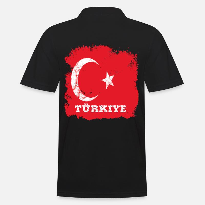 Drapeau turc - Polo Homme - noir