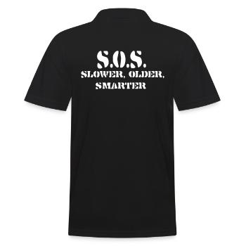 SOS,Geburtstag,Alter Senior Geschenk Humor Shirt - Männer Poloshirt - Schwarz - Hinten - Kai (181cm)