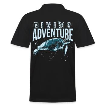 Plongée, plongeur, tortue d'eau de plongée, chemise - Polo Homme - noir - Dos - Kai (181cm)