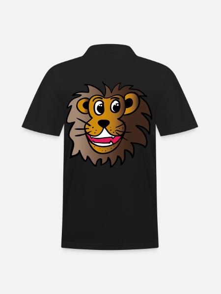 Funny lion - Men's Polo Shirt - black