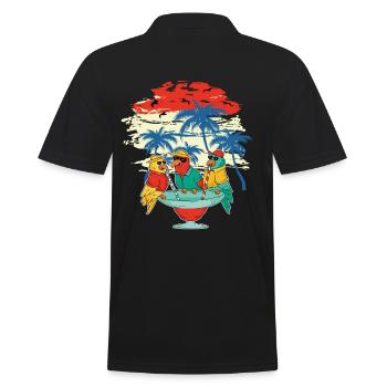 Beach Perroquets,Party Oiseaux Cocktail Vacances Chemise - Polo Homme - noir - Dos - Kai (181cm)
