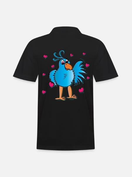 Oiseau drôle - Polo Homme - noir