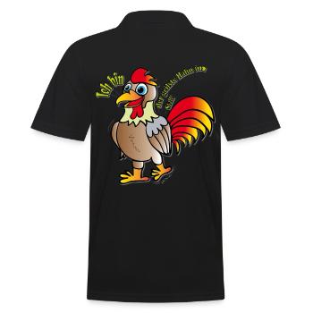 Hahn - Männer Poloshirt - Schwarz - Hinten - Kai (181cm)