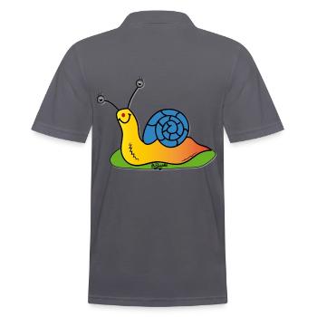 slug - Men's Polo Shirt - charcoal grey - Back - Nico (186cm)