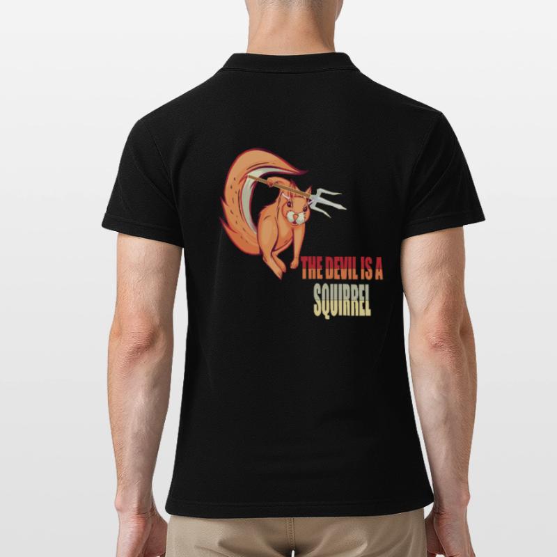 The devil is a squirrel, Devil Squirrel Men's Polo Shirt