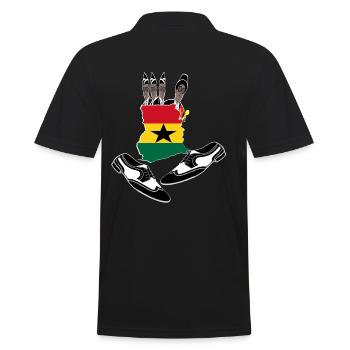 Coffin Tanz,Sarg dance,Ghana Begräbnis Schuh Shirt - Männer Poloshirt - Schwarz - Hinten - Kai (181cm)