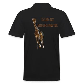 Giraffe,Ich bin ein ziemlich hohes Tier,Chef Shirt - Männer Poloshirt - Schwarz - Hinten - Kai (181cm)