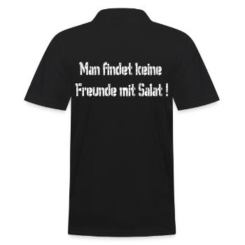 Man findet keine Freunde mit Salat,BBQ,Grill,FUN - Männer Poloshirt - Schwarz - Hinten - Kai (181cm)