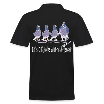 Pigeons, Be Different, Gym, Body Building, Workout FUN - Polo Homme - noir - Dos - Kai (181cm)
