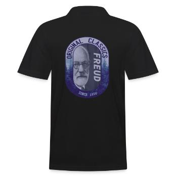 Sigmund Freud,Vintage,Psychology,Doctor Medicine FUn - Men's Polo Shirt - black - Back - Kai (181cm)