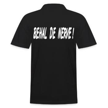 Eifel, behal de nerve, Bleib ruhig ,Spruch Platt - Männer Poloshirt - Schwarz - Hinten - Kai (181cm)