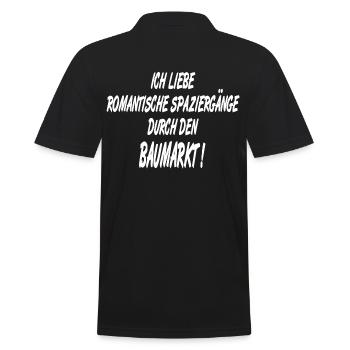 Baumarkt Romantik, Handwerker Heimwerker Spruch - Männer Poloshirt - Schwarz - Hinten - Kai (181cm)