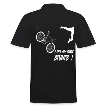 Cyclist bike, bike fall accident humor funny - Men's Polo Shirt - black - Back - Kai (181cm)