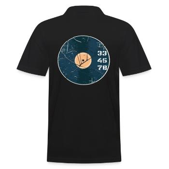 Schallplatte Vinyl Sammler Geschwindigkeiten LP - Männer Poloshirt - Schwarz - Hinten - Kai (181cm)