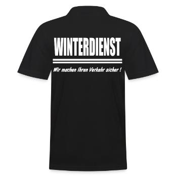 Winterdienst, machen ihren Verkehr sicher, Winter - Männer Poloshirt - Schwarz - Hinten - Kai (181cm)