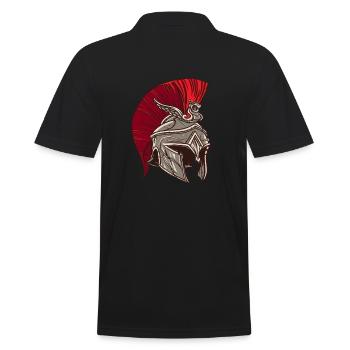 Helm Römer Legionär, römisch Krieger Sparta Shirt - Männer Poloshirt - Schwarz - Hinten - Kai (181cm)