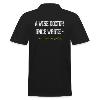 Arzt, Ärztin Humor Doktor ,wice doctor Schrift FUN - Männer Poloshirt - Schwarz - Hinten - Kai (181cm)