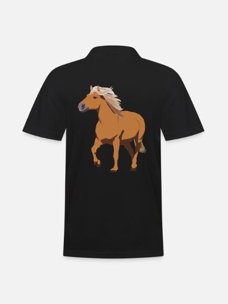 Poney à cheval Haflinger - Polo Homme - noir