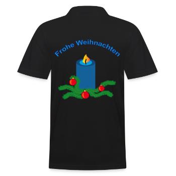Frohe Weihnachten - Männer Poloshirt - Schwarz - Hinten - Kai (181cm)
