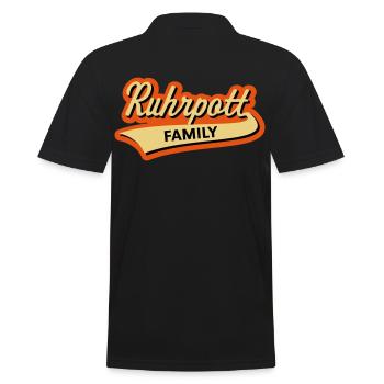 Ruhrpott Family (Familie Ruhrgebiet Kohlenpott 3C) - Männer Poloshirt - Schwarz - Hinten - Kai (181cm)