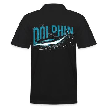 Delphin Tauchen Wassersport Wal Maritim, Delfine - Männer Poloshirt - Schwarz - Hinten - Kai (181cm)