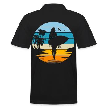 maman femme surfeuse cadeau femme sport surf - Polo Homme - noir - Dos - Kai (181cm)